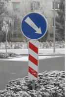 Photo Texture of Directional Traffic Sign