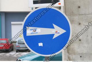 Photo Texture of Directional Traffic Sign