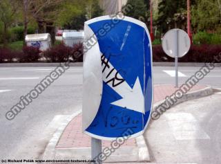 Photo Texture of Directional Traffic Sign