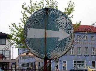 Photo Texture of Directional Traffic Sign