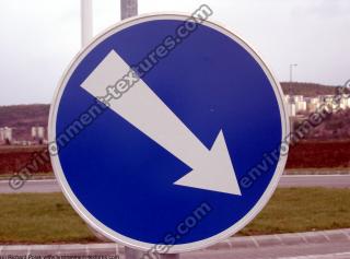 Photo Texture of Directional Traffic Sign