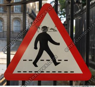 Photo Texture of Pedestrian Crossing Traffic Sign