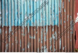 Photo Texture of Metal Corrugated Plates Painted